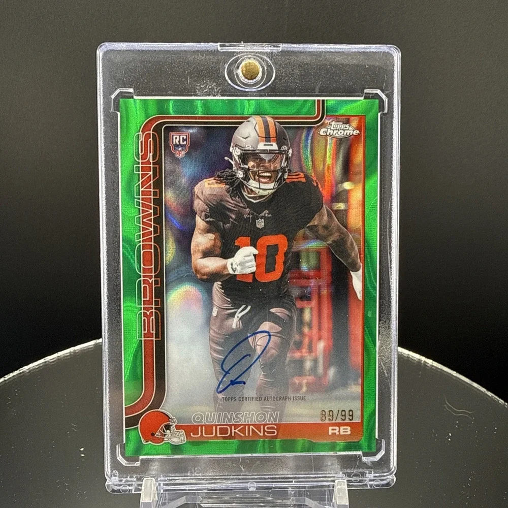 2025 Topps Chrome Quinshon Judkins True Green /99 Rookie RC #325 Variation Auto